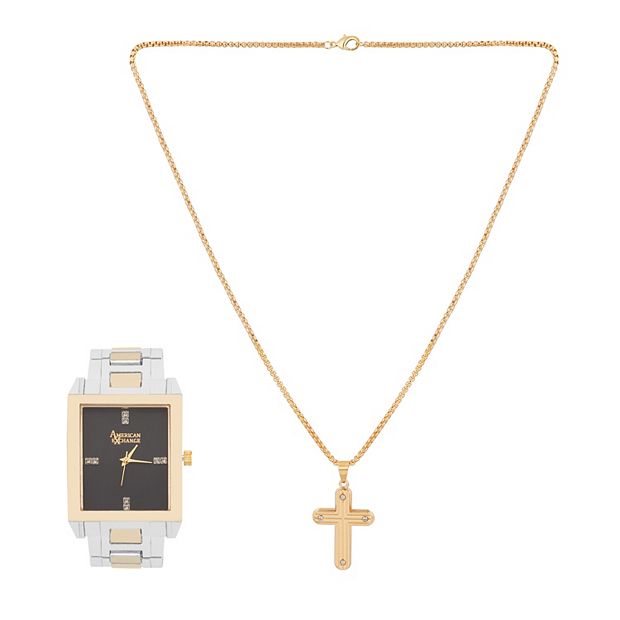 カールハンセン＆サン [Pendants, Set of 2] American Exchange Men's Two Tone Metal Alloy & Cross Pendant