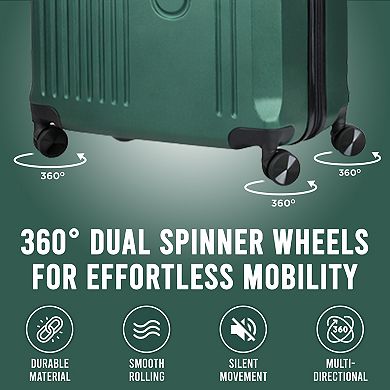 IZOD Zane Expandable Lightweight 3-Piece Hardside Spinner Luggage Set
