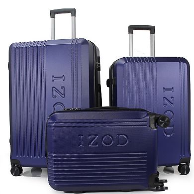 IZOD Zane Expandable Lightweight 3-Piece Hardside Spinner Luggage Set