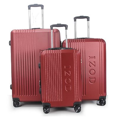 IZOD Zane Expandable Lightweight 3-Piece Hardside Spinner Luggage Set