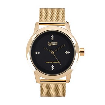 American Exchange Men's Gold Tone Mesh Watch