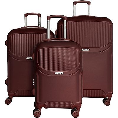 IZOD Regina Expandable 3 Piece Hardside Spinner Luggage Set