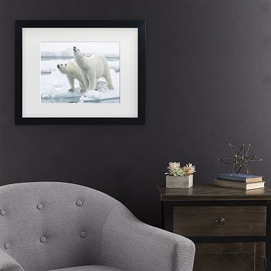 Trademark Fine Art Polar Bears, Mother & Son Matted Framed Wall Art