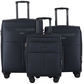IZOD Liam 3 pc Soft Shell Spinner Combo Lock Luggage Set