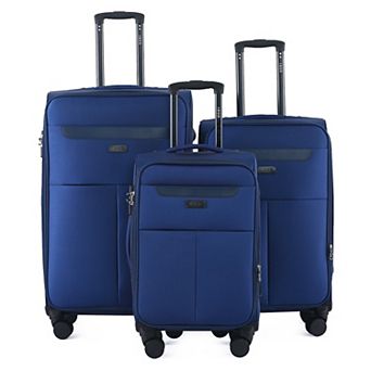 IZOD Liam 3 pc Soft Shell Spinner Combo Lock Luggage Set