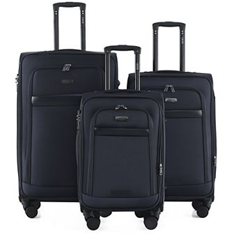 IZOD Noah 3 pc Soft Shell Combo Lock Spinner Luggage Set