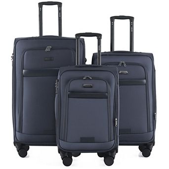 IZOD Noah 3 pc Soft Shell Combo Lock Spinner Luggage Set