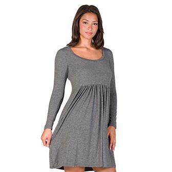 Women's 24Seven Comfort Apparel Long Sleeve Babydoll Mini Dress