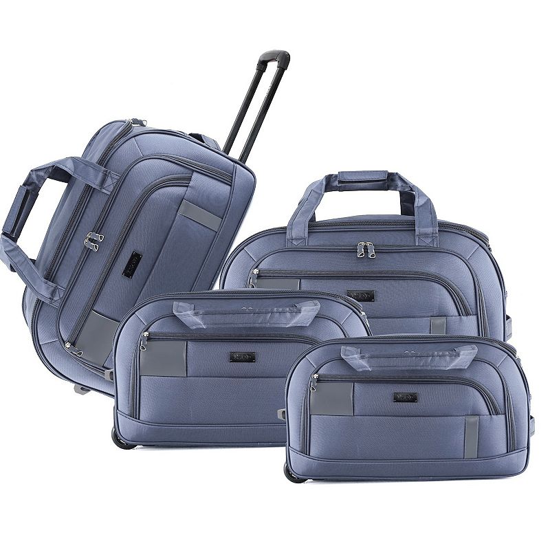 IZOD Gavin 4-Piece Softside Inline Lightweight Duffel Bag Set, Gray