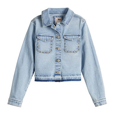 Girls 6-20 SO® Cropped Denim Jacket in Regular and Plus Size