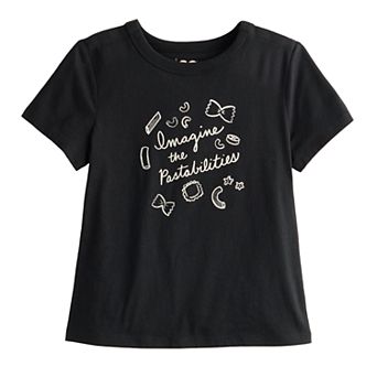 Girls 7-16 SO® Adaptive Imagine The Pastabilities Graphic Baby Tee