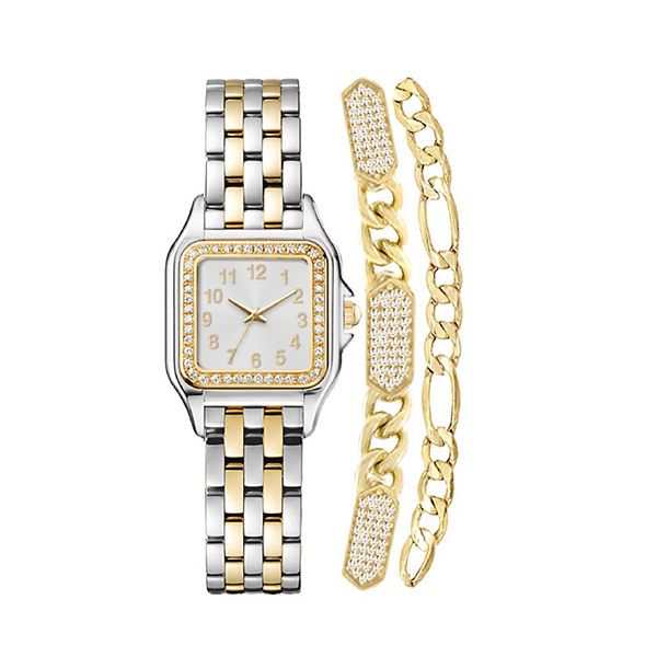 Jessica Carlyle Women s Two Tone Watch 2 Bracelet Set