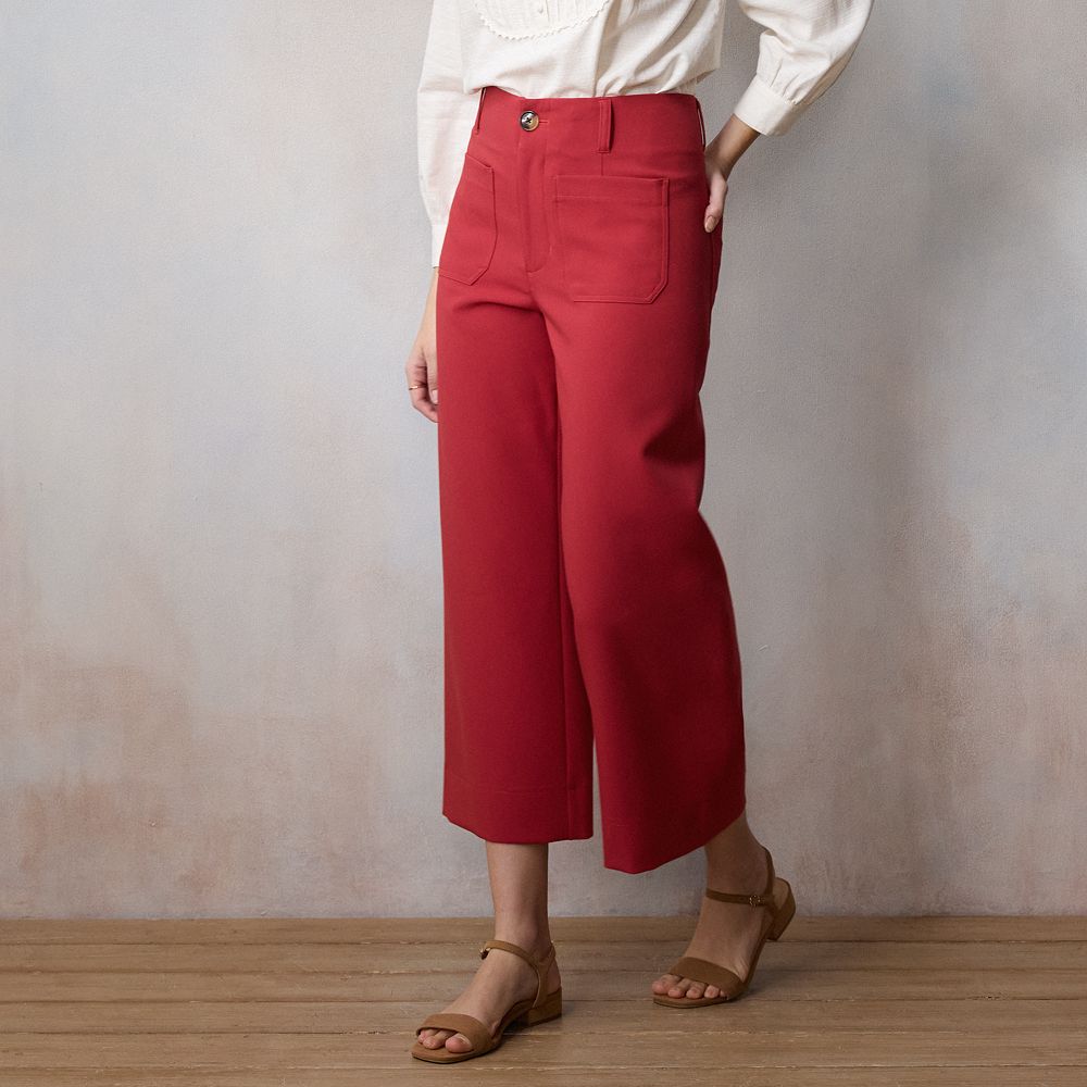 Women's Luxe High Rise Cropped Wide Leg