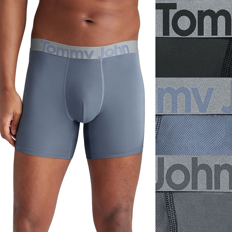 Men's Tommy John 3-Pack Sport Boxer Briefs, Size: XL, Black Turb Monument