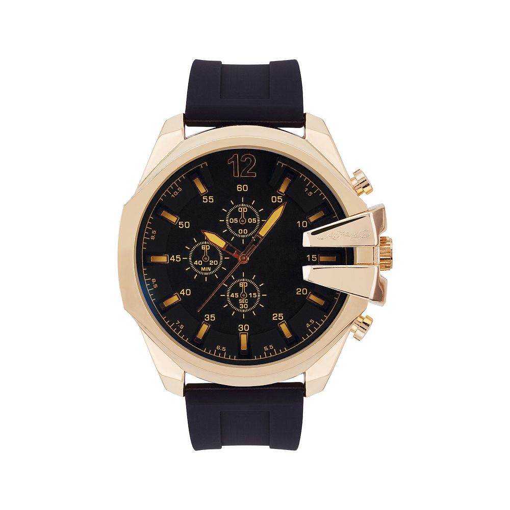 Montre Ed Hardy Pour Homme - Bracelet Cuir Beige, Cadran Panthère Noire, Neuf Avec étiquettes