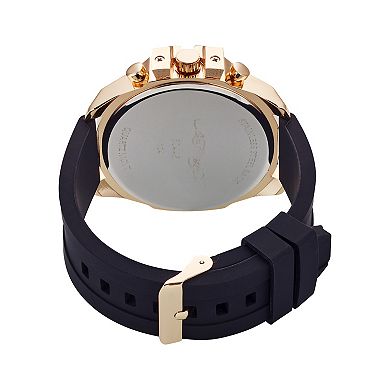 Ed Hardy Men's Gold-Tone Case Black Silicone Strap Watch