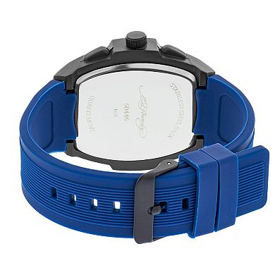 Ed Hardy Men's Faux Skeleton Dial Navy Silicone Strap Watch