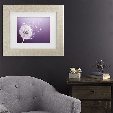 Trademark Fine Art Dandelion Flying Matted Framed Wall Art