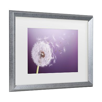 Trademark Fine Art Dandelion Flying Matted Framed Wall Art