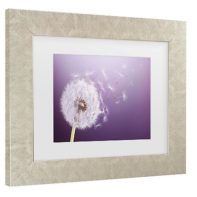 Trademark Fine Art Dandelion Flying Matted Framed Wall Art