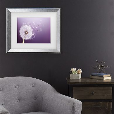 Trademark Fine Art Dandelion Flying Matted Framed Wall Art