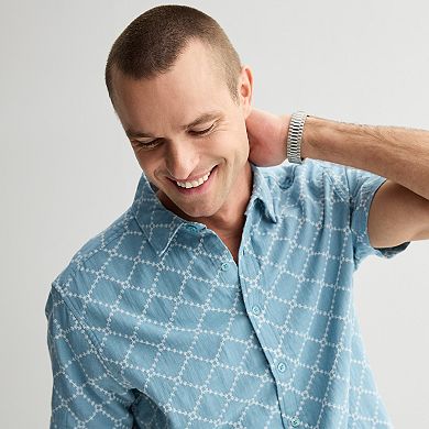 Men's Apt. 9® Embroidered Collar Button Up Shirt