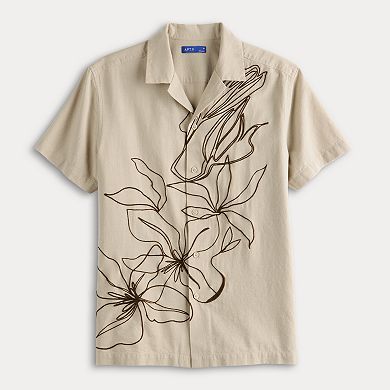 Men's Apt. 9® Short Sleeve Embroidered Camp Collar Shirt