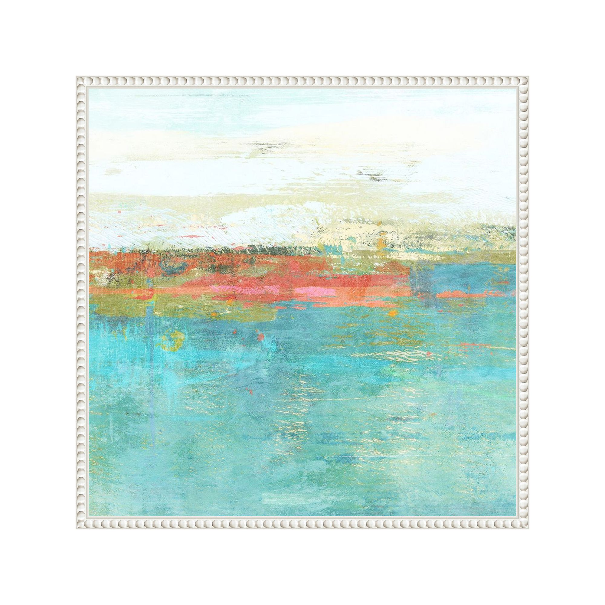 Amanti Art August Haze Framed Canvas Wall Art, White
