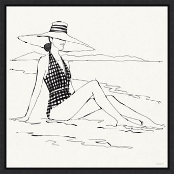 Amanti Art Bathing Beauties I Framed Canvas Wall Art