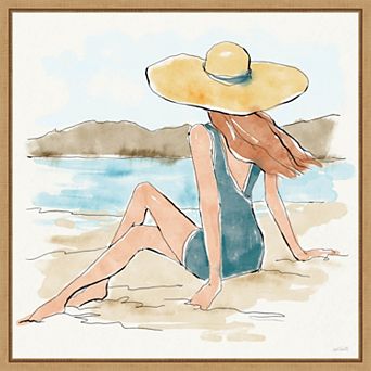 Amanti Art Bathing Beauties II Framed Canvas Wall Art