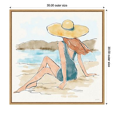 Amanti Art Bathing Beauties II Framed Canvas Wall Art