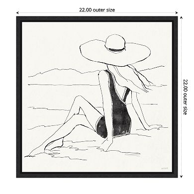 Amanti Art Bathing Beauties II Black & White Framed Canvas Wall Art