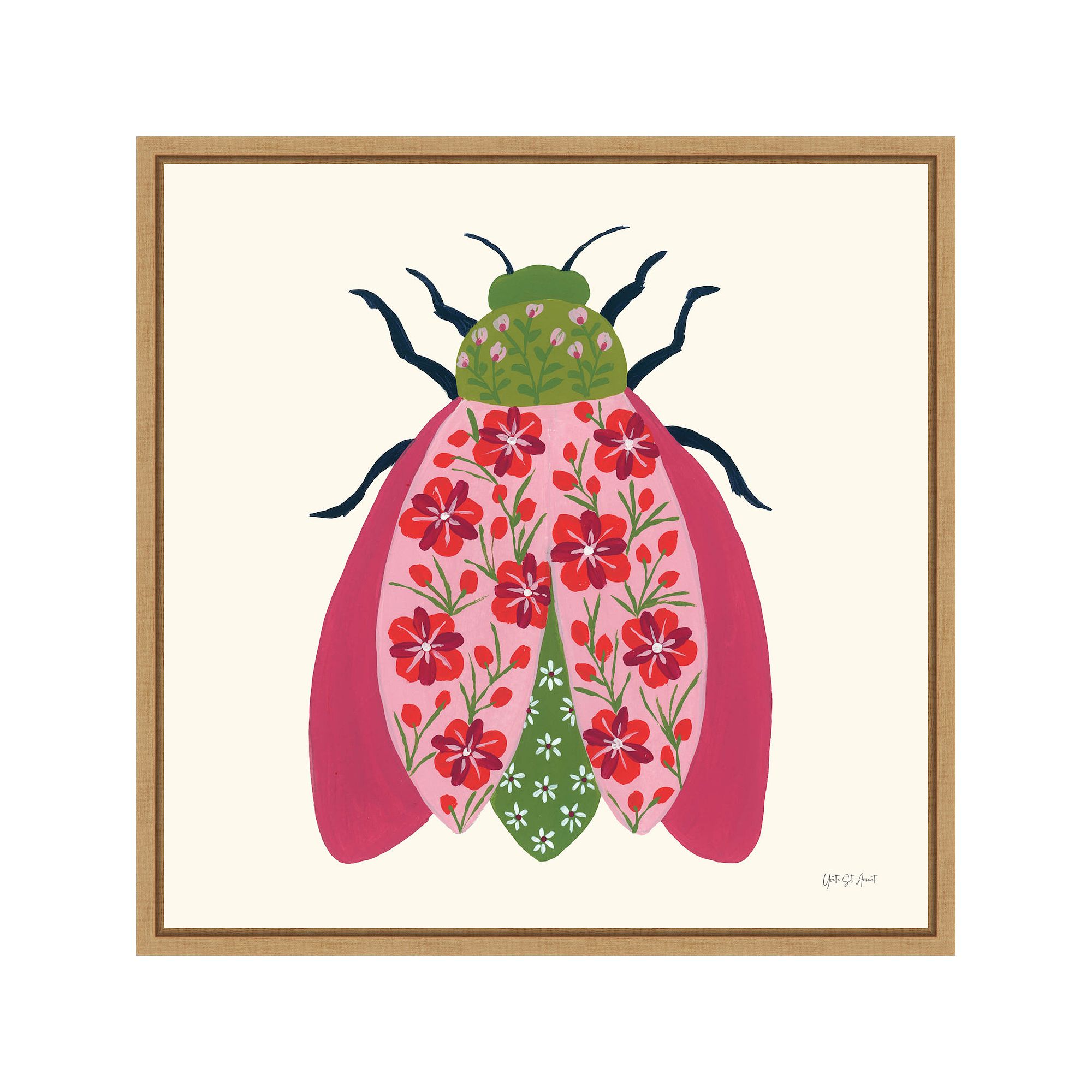 Amanti Art Blooming Beetle II Framed Canvas Wall Art, Brown