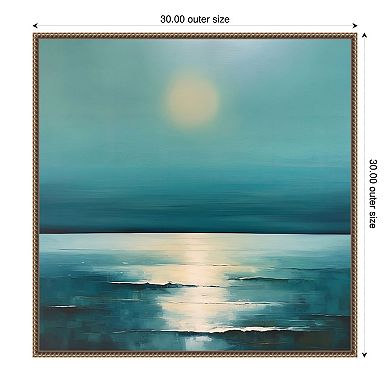 Amanti Art Blue Ocean Sunrise Framed Canvas Wall Art