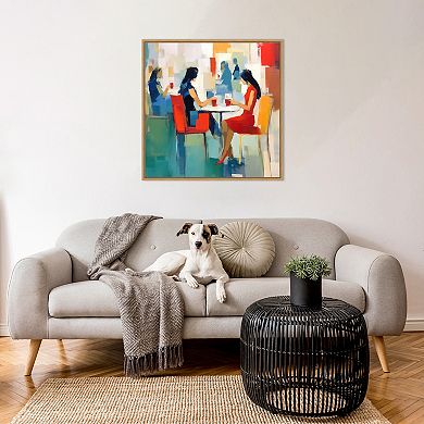 Amanti Art Coffee Break for Two Framed Canvas Wall Art