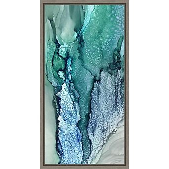 Amanti Art Blue Leaf Form II Framed Canvas Wall Art