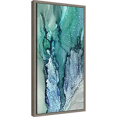 Amanti Art Blue Leaf Form II Framed Canvas Wall Art