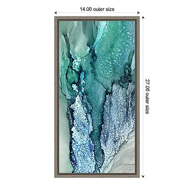 Amanti Art Blue Leaf Form II Framed Canvas Wall Art