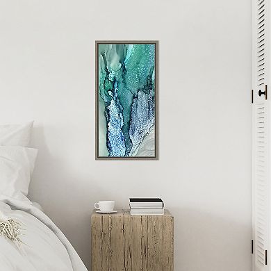Amanti Art Blue Leaf Form II Framed Canvas Wall Art
