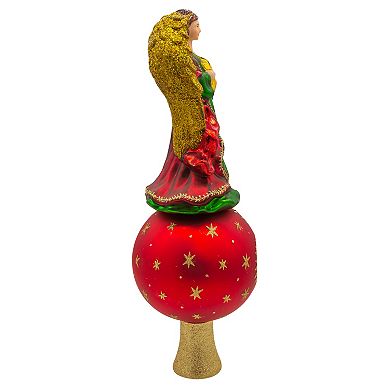 Kurt Adler Finial Christmas Angel Treetop With Reflector