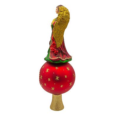 Kurt Adler Finial Christmas Angel Treetop With Reflector