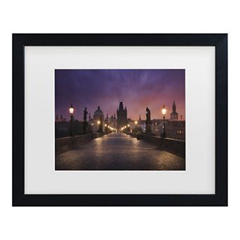 Trademark Fine Art Saint Charles Bridge, Prague Matted Framed Wall Art