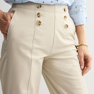 Petite Croft & Barrow® Sailor Button Chino Pants