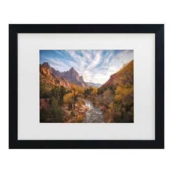 Trademark Fine Art Watchman Sunset Matted Framed Wall Art