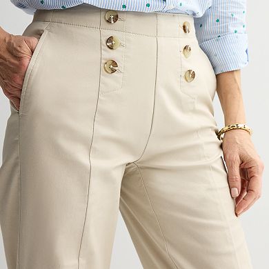 Women's Croft & Barrow® Sailor Button Chino Pants