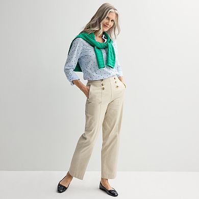 Women's Croft & Barrow® Sailor Button Chino Pants