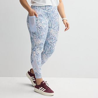 Plus Size Tek Gear® Ultrastretch Mesh Pieced 7/8 Leggings