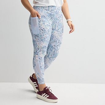 Plus Size Tek Gear® Ultrastretch Mesh Pieced 7/8 Leggings