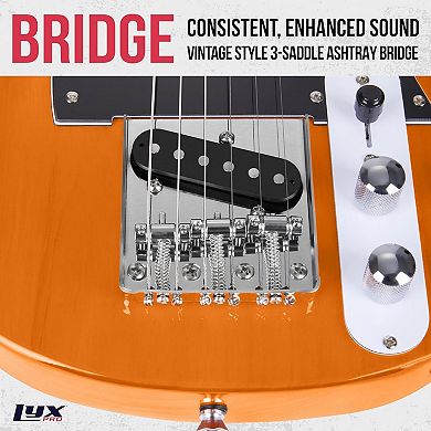 Lyxpro 30” Electric Guitar Tl Series, Solid Body Guitar W/3-way Switch & Tone Controls
