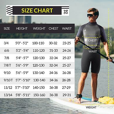 Body Glove Pro3 Men Shorty Wetsuit 2/1mm Back Zip Short Sleeve Spring Wet Suit